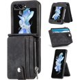 thumbnail image 1 of Shockproof PU Leather+PC Phone Cover Case With Removable Zipper Wallet Card Holder For Samsung Galaxy Z Flip 5, 1 of 4