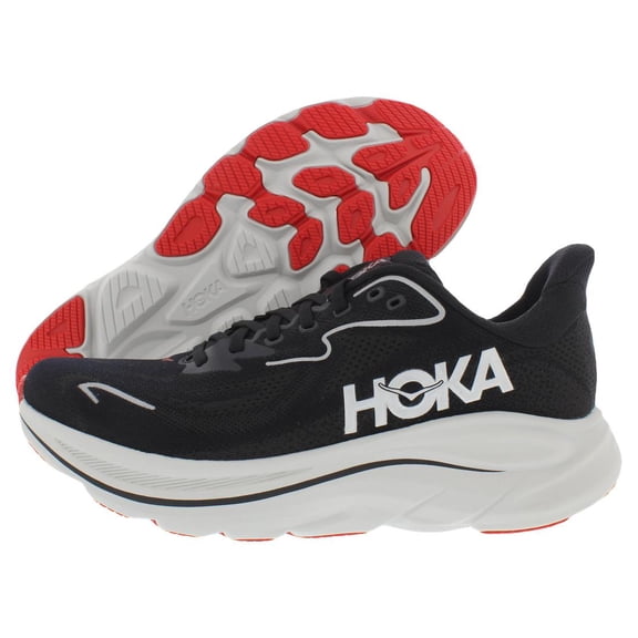 HOKA Clifton 10 Mens Shoes Size 9.5, Color: Black/Silver