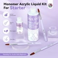 thumbnail image 4 of SAVILAND Acrylic Liquid Monomer with Brush Conditioner: 8.16 fl.oz Pure EMA Monomer Acrylic Nail Liquid with 3pcs Acrylic Nail Brushes Versatile Dappen Dish for Starter, 4 of 9