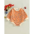 thumbnail image 2 of Qiylii Baby Girls Boys Christmas Romper, Cute Candy Cane Print Long Sleeve Round Neck One-Piece Bodysuit,0-18M, 2 of 7