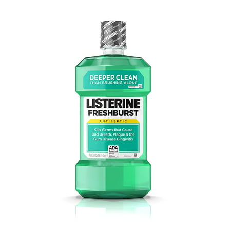 Freshburst Antiseptic Mouthwash Kills Bad Breath Germs, 1 L, Kills germs that cause bad breath, plaque, and gingivitis By