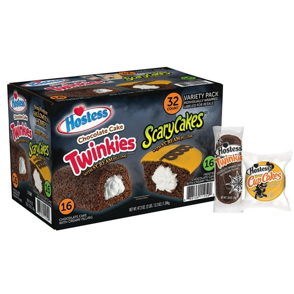 Hostess ScaryCakes Cupcakes and Chocolate Cake Twinkies Variety Pack (32 Count)