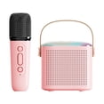 thumbnail image 3 of Portable Bluetooth Speaker with Wireless Microphone, Handheld Mics Speaker Machine, Portable Speaker System for Playroom Family Outing Y1 Pink Single Mic, 3 of 8