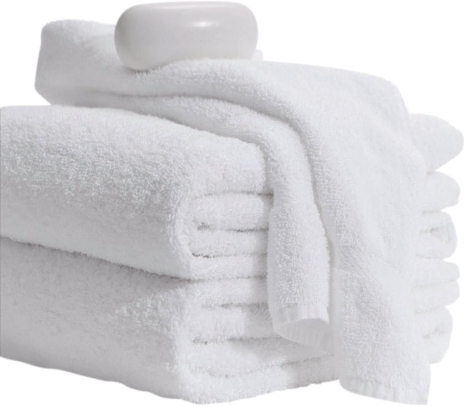 6 new white pure cotton 20x40  hotel motel bath towels health gym tanning salon 