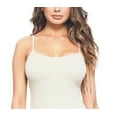 thumbnail image 4 of K-Cliffs Women's Plus One Size Solid Seamless Long Spaghetti Strap Cami Top or Dress,  Ivory, 4 of 6