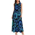 thumbnail image 2 of Retro in Pretty Blue Long Dress dress wom elegant luxury ssual sexy dress for wom, 2 of 6