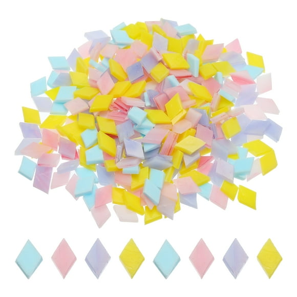 Unique Bargains Carreaux de Mosaïque 200 g Verre en Forme de Losange Carreaux de Mosaïque Vitrail Verre de Mosaïque pour Arts Artisanat Projets DIY Couleur Mixte 6