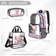 thumbnail image 4 of DISNIMO Clear Backpack, Axolotl Music Note Print 17 Inch Heavy Duty Clear Backpacks for School, Large PVC Transparent Bookbag with Lunch Box and Pencil, Back to School Gift, 4 of 5