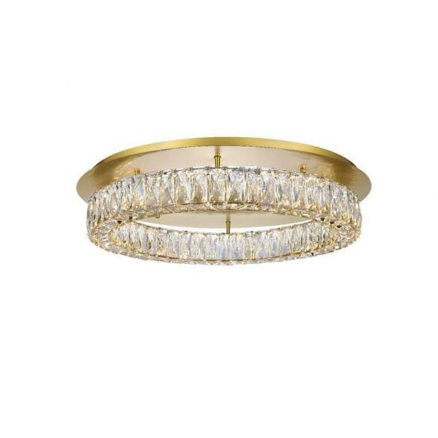 Elegant Lighting 3503F26G Monroe LED Light Gold Flush Mount Clear Royal Cut Crystal