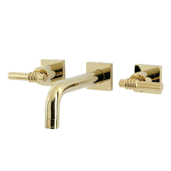 Kingston Brass KS6122ML Milano Double-Handle Wall Mount Bathroom Faucet, Polished Brass