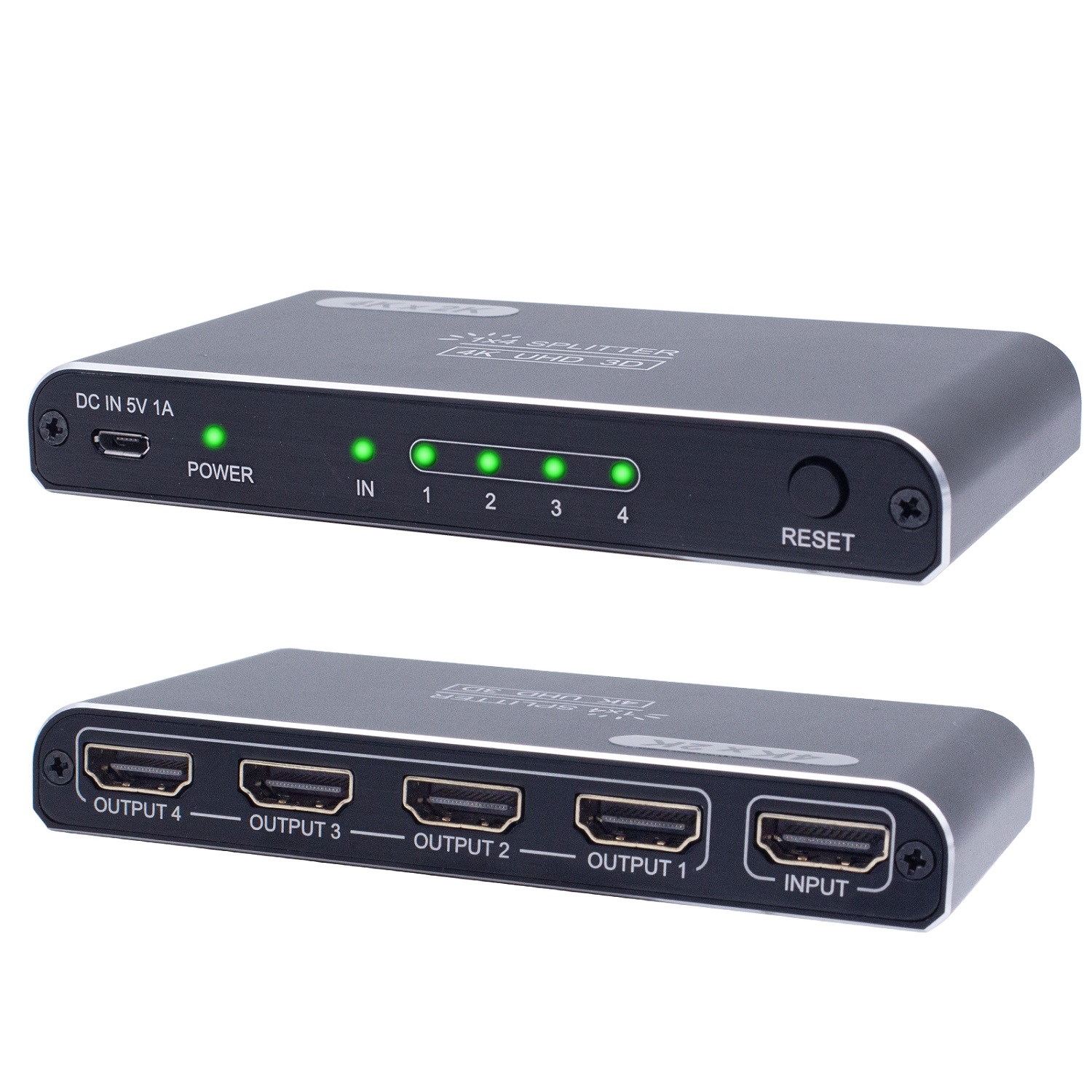 HDMI Splitter 1 in 4 Out 4K Hdmi Splitter 1x4 Ports v1.4 Powered 4K/2K