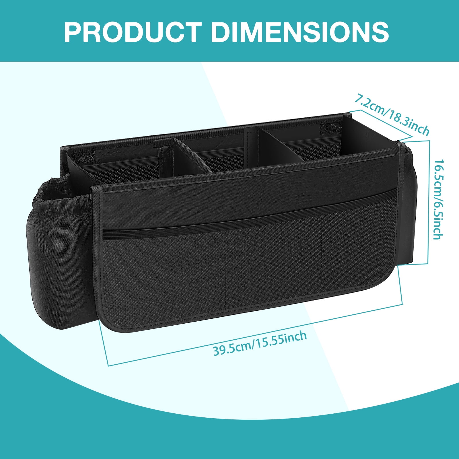 Upgrade Walker Basket with Cup Holder Foldable Walker Storage Bag for Seniors with Big Capacity & Never Tipping Over
