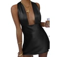 thumbnail image 3 of TRKIYQC Mujeres Sexy Ahueca Hacia Fuera el Vestido Señoras Tirantes Tie-Up Mini Vestido Niñas Recortar Casual Sundress Party Club Streetwear (S, Multi-White) TRKIYQC moderno, 3 of 4