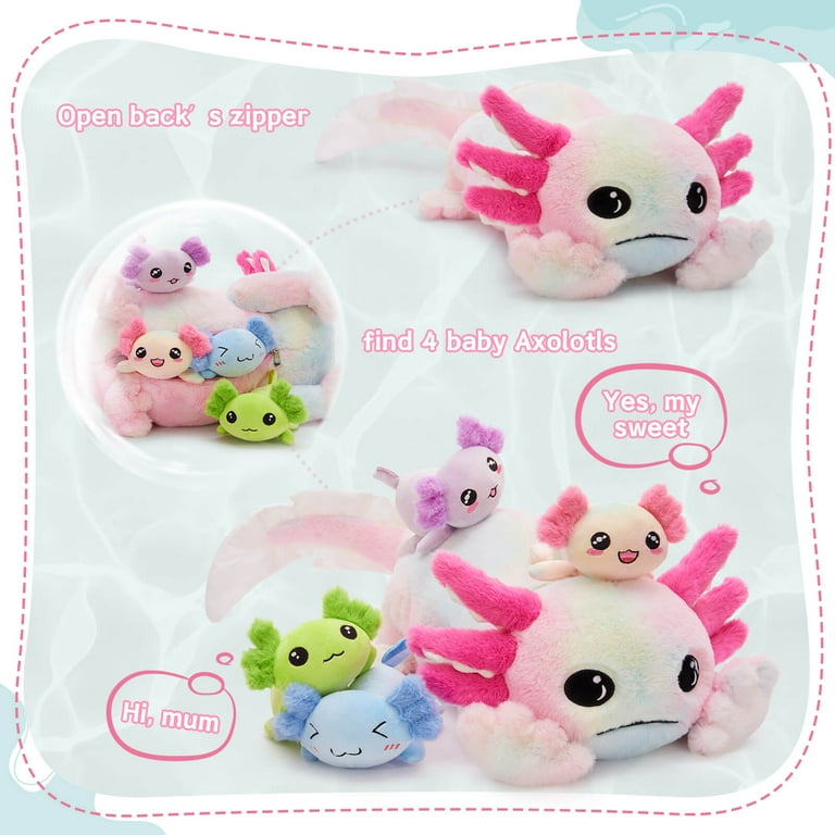 MaoGoLan 31.89 Inch Giant Glow Axolotl Stuffed Animal With 4 Babies photo 5