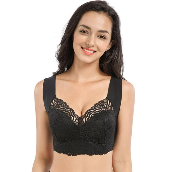 Lymphvity Detoxification and Shaping & Powerful Lifting Bra,Lace Plus Size Wireless Bra for Women (XL)