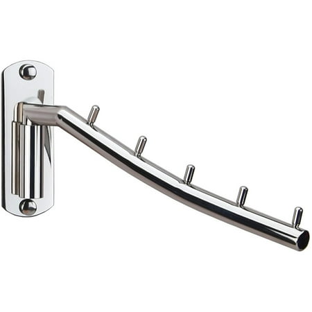 

VONTER Wall Mounted Clothes Hanger Rack Stainless Steel Garment Hooks with Swing Arm Holder Space Saver Clothing and Closet Rod Storage Organizer for Laundry Room Bedrooms Bathrooms