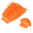 thumbnail image 5 of Uxcell Reusable Scratch-Free Cleaning Gloves Microfiber Chenille Mitts, Orange 2 Pack, 5 of 5