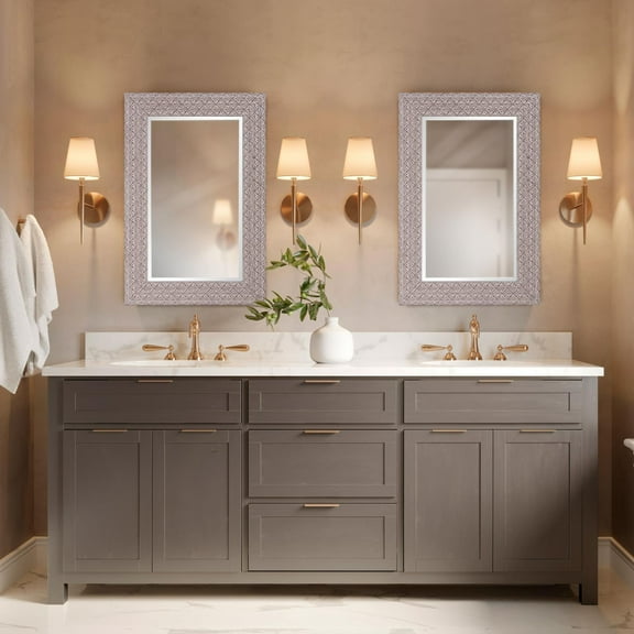 Tyler Dillon Faux Embossed Decorative Morris Wall Mirror - 23.25 x 35.25 x 0.75