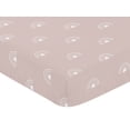 thumbnail image 3 of Sweet Jojo Designs Mauve and White Boho Rainbow Girl Fitted Crib Sheet Baby or Toddler Bed Nursery - Pink Dusty Rose White Bohemian Celestial Sky Outdoors Nature, 3 of 6
