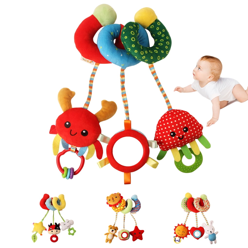 vocheer Car Seat Toys, Baby Spiral Activity Plush Hanging Toys for