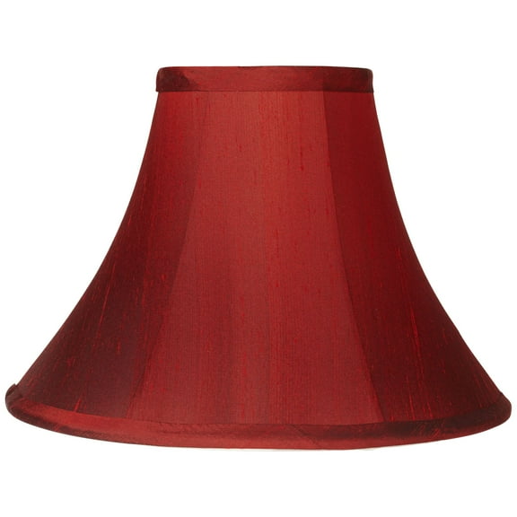 Springcrest Deep Red Small Bell Lamp Shade 5" Top x 12" Bottom x 8.5" High x 9" Slant (Spider) Replacement with Harp and Finial