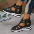 thumbnail image 6 of Mostsola Womens Platform Wedge Sandals Closed Toe Walking Shoes Summer Hollow out High Top Boots, 6 of 8