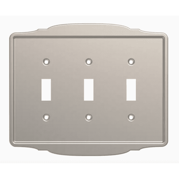 Brainerd 812374 Macedon Satin Nickel Triple Switch  Wall Plate Cover
