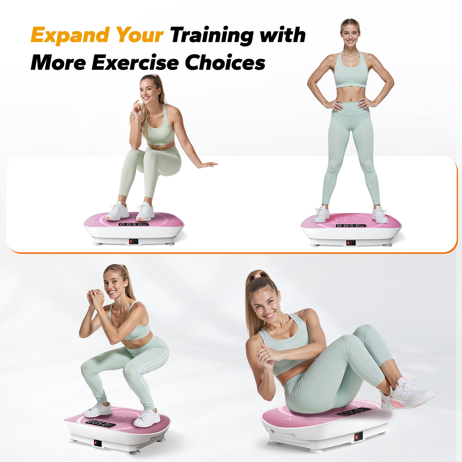 MERACH Compact Vibrating Plate Muscle Toner, Whole Body Vibration Plate Exercise Machine with Remote Control