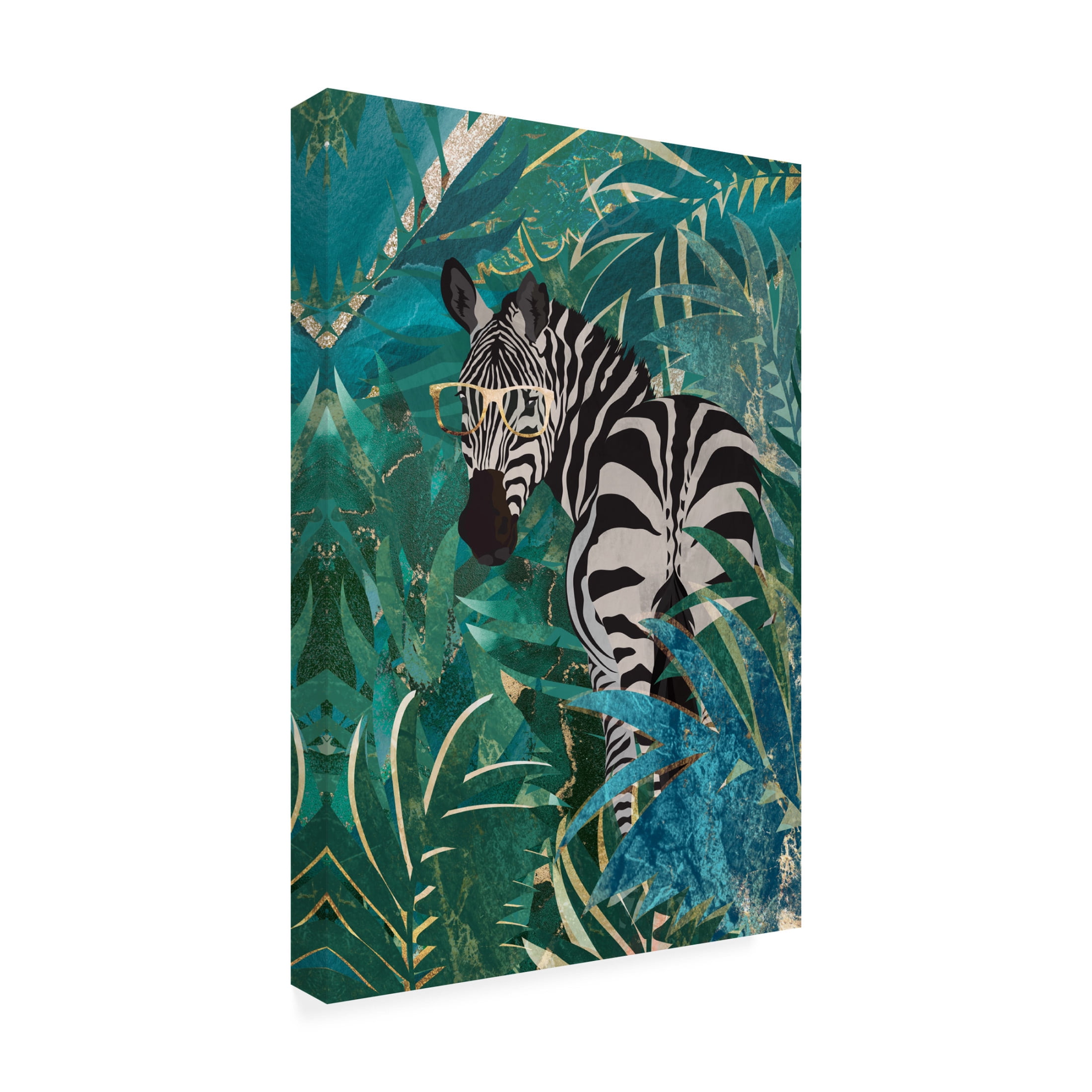 Trademark Fine Art Sarah Manovski Zebra in the jungle 2 Canvas Wall Art