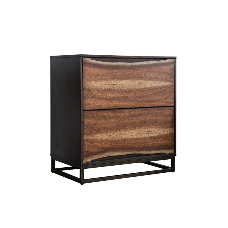 Furniture Of America Trippen Rustic Wood Nightstand In Dark Oak And Dark Walnut Walmart Com Walmart Com