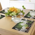 thumbnail image 4 of Ambesonne Spa Place Mats Set of 4, Stones and Orchids, Standard Size, White Green and Black, 4 of 6