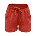 thumbnail image 4 of Clothing 2025 Womens Shorts Casual Summer Beach Drawstring Shorts 5 Inch Wide Leg Lounge Shorts Vacation Trendy Shorts with Pockets, 4 of 8