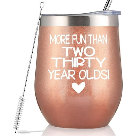 

Funny 60th Birthday Gift 12oz Rose Tumbler For Women Mom Grandma Coworker Boss Sister Friends Teacher Nurse Celebrate 60 Years of Fun!
