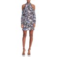 thumbnail image 1 of Parker Womens Floral Halter Cold Shoulder Dress, Multicoloured, X-Small, 1 of 2