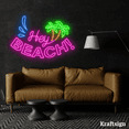 thumbnail image 4 of Craftnamesign Hey Beach Neon Sign, Beach Club Decor, Beach Lover Gifts, 4 of 4