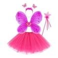 thumbnail image 2 of Kids Tutu Skirt Layered Pink Tutuwith Wings and Hairband Elastic Waist Kids Ballet Skirt Summer Princess Party Dress 3-10 Years, 2 of 3