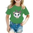 thumbnail image 1 of GDREDA Vêtements pour Filles, T-Shirt Graphique Mignon à Col Rond et Manches Courtes, Robe d'Été Décontractée, Vert, 3-4 Ans, 1 of 5