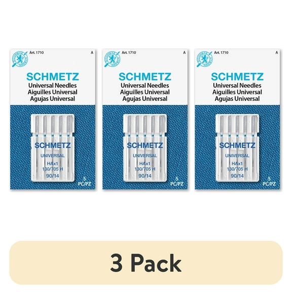 (3 pack) Schmetz Universal Sewing Machine Needles -Size 90/14, 5 Count