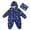Blue, variant on REDARER Kids' One-Piece Rain Suit Animals Print Waterproof Hooded Jumpsuit with Storage Bag for Outdoor Play,4-5 Years