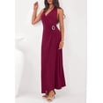 thumbnail image 3 of PRETTYGARDEN Holiday Cocktail Dresses for Women Summer Elegant V Neck Halter Backless Wedding Guest Party Midi Dress, 3 of 7
