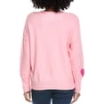thumbnail image 2 of CeCe womens  Heart Pattern Sweater, s, Pink, 2 of 3