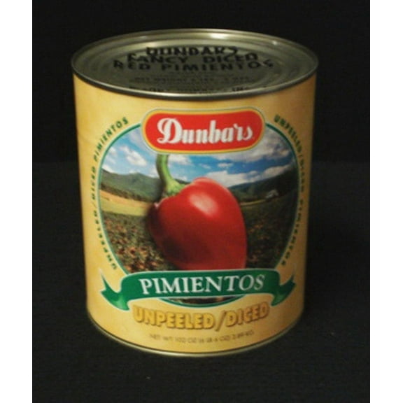 (Price/CASE)Dunbar Unpeeled Diced Pimientos 102 Ounces - 6 Per Case