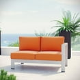 thumbnail image 3 of Silver Orange Shore Outdoor Patio Aluminum Right-Arm Loveseat, 3 of 5