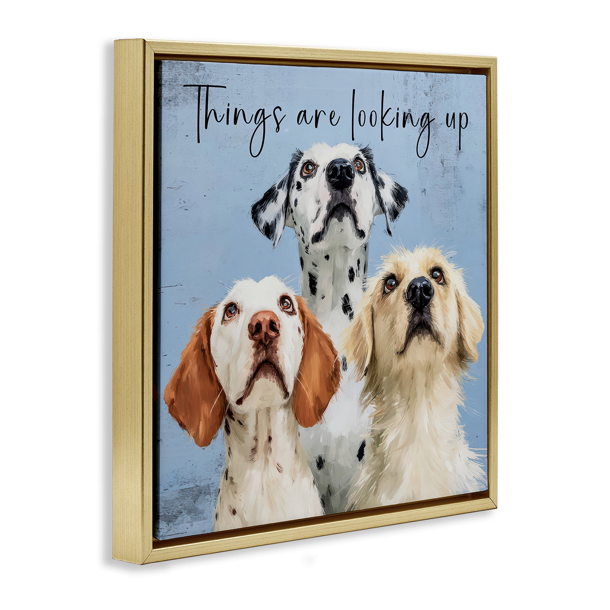 Stupell Industries Things Are Looking Up Gold Framed Floater Canvas Wall Art, design by Kim Curinga