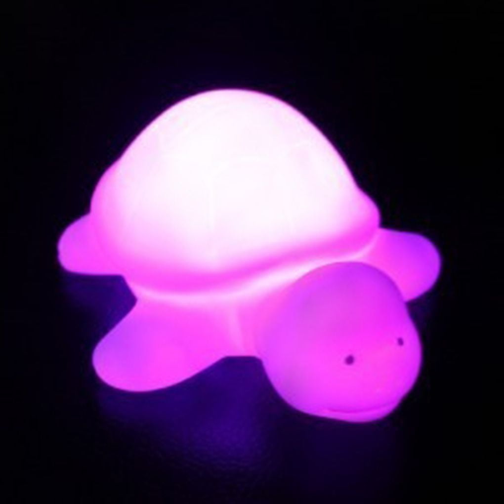 Cute magic led night lights tortoise shape colorful changing lamp room bar=decor 