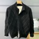 thumbnail image 4 of Suéteres de punto verdes para hombre, ropa de cuello alto negra, cárdigan de cuello alto, tendencia 2024, estilo coreano, camiseta de otoño AX, 4 of 4