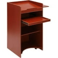 thumbnail image 5 of 23.6*45.7*15.7in Mobile Lectern Podium Stand, Hostess Stand with Wheels, Portable Mobile Standing Laptop Desk with Storage Shelf, Wooden Speaking Lectern, Home Office Classroom Pulpit, 5 of 13