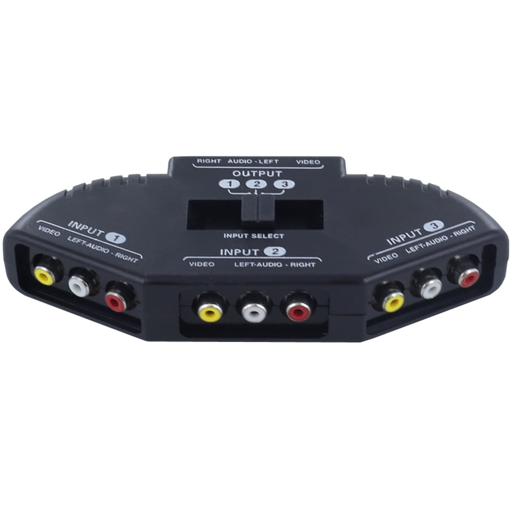 Fosmon A1602 RCA Splitter with 3-Way Audio, Video RCA Switch Box + RCA Cable for Connecting 3 RCA Output Devices to Your TV