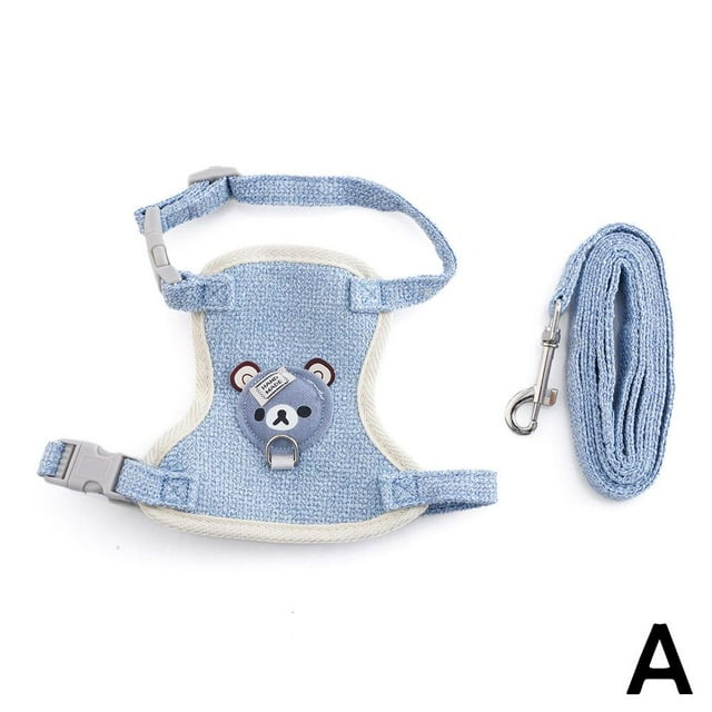 Pet Vest Traction Rope Color Cartoon Bear Chest with Chain Dog Rope Walking