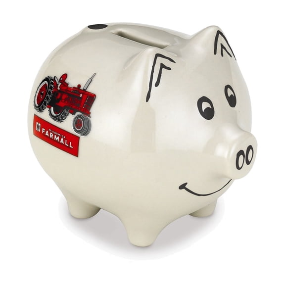 Polyresin Farmall Tractor Logo Piggy Bank
